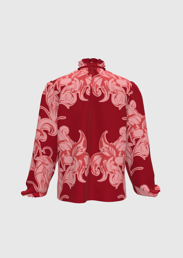 Red Nouveau Boldness Blouse