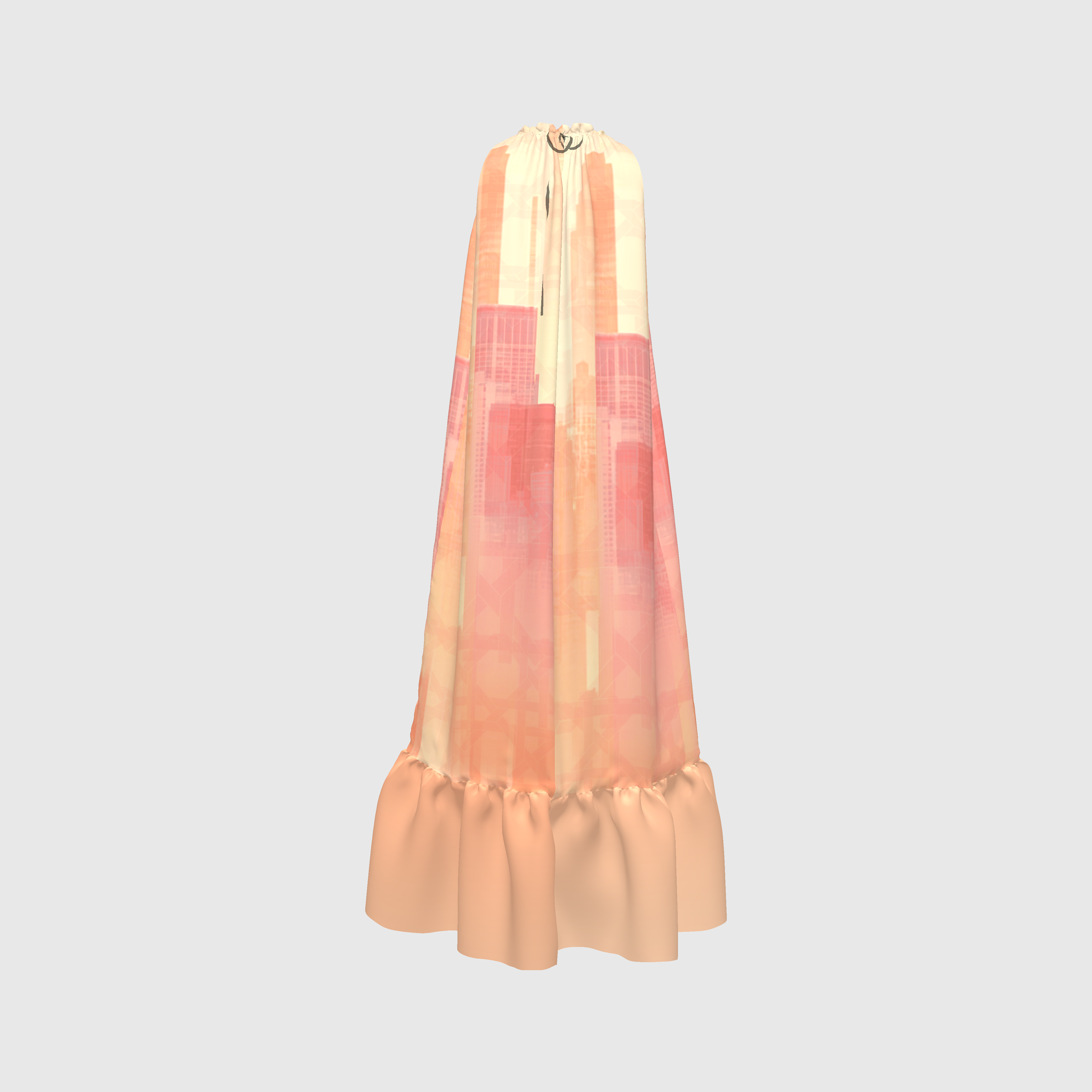 Pastel Rattan Metropolis Drawstring Halter Maxi Dress
