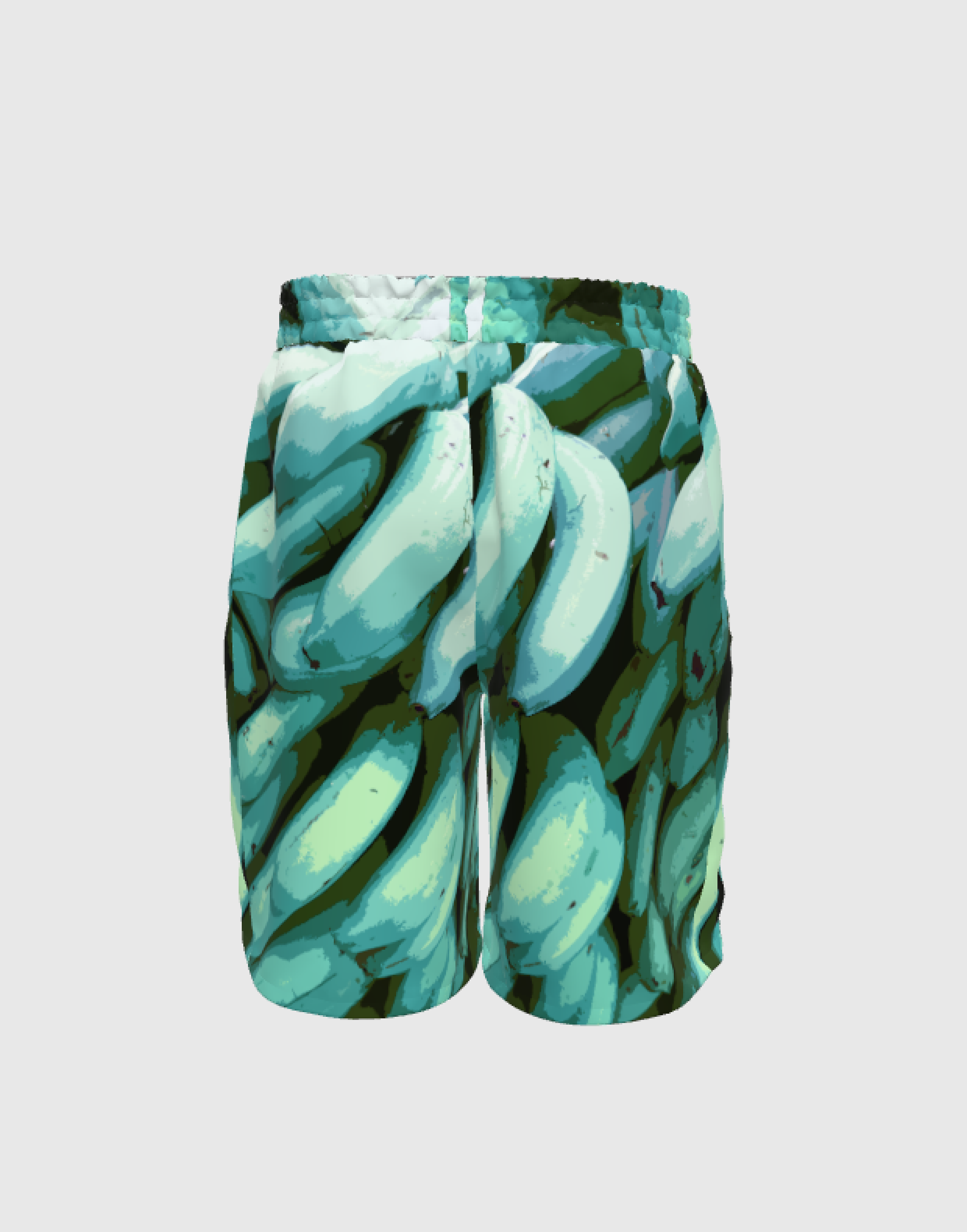 Turquoise Graphic Platano Shorts