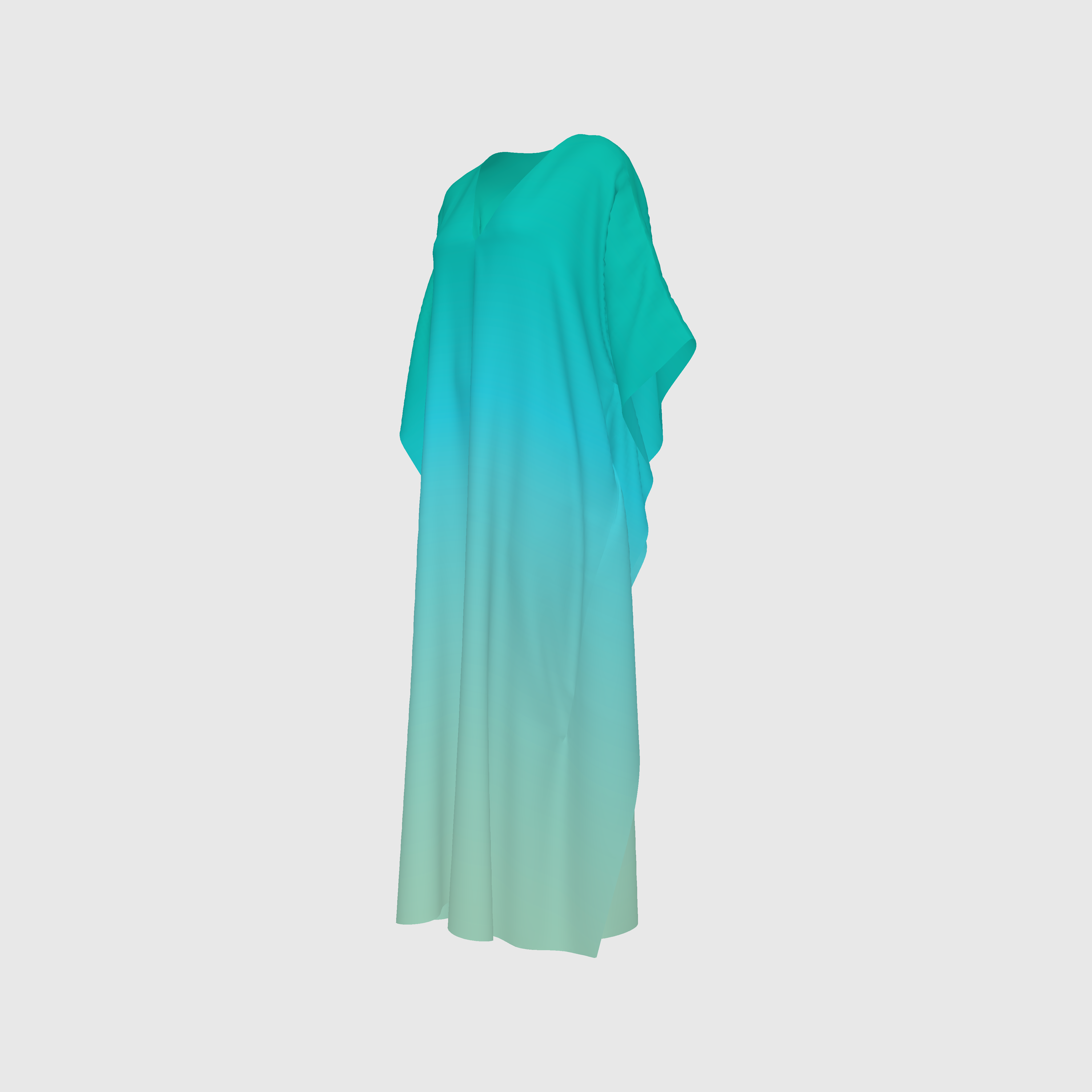 Aqua Degraded Print Caftan