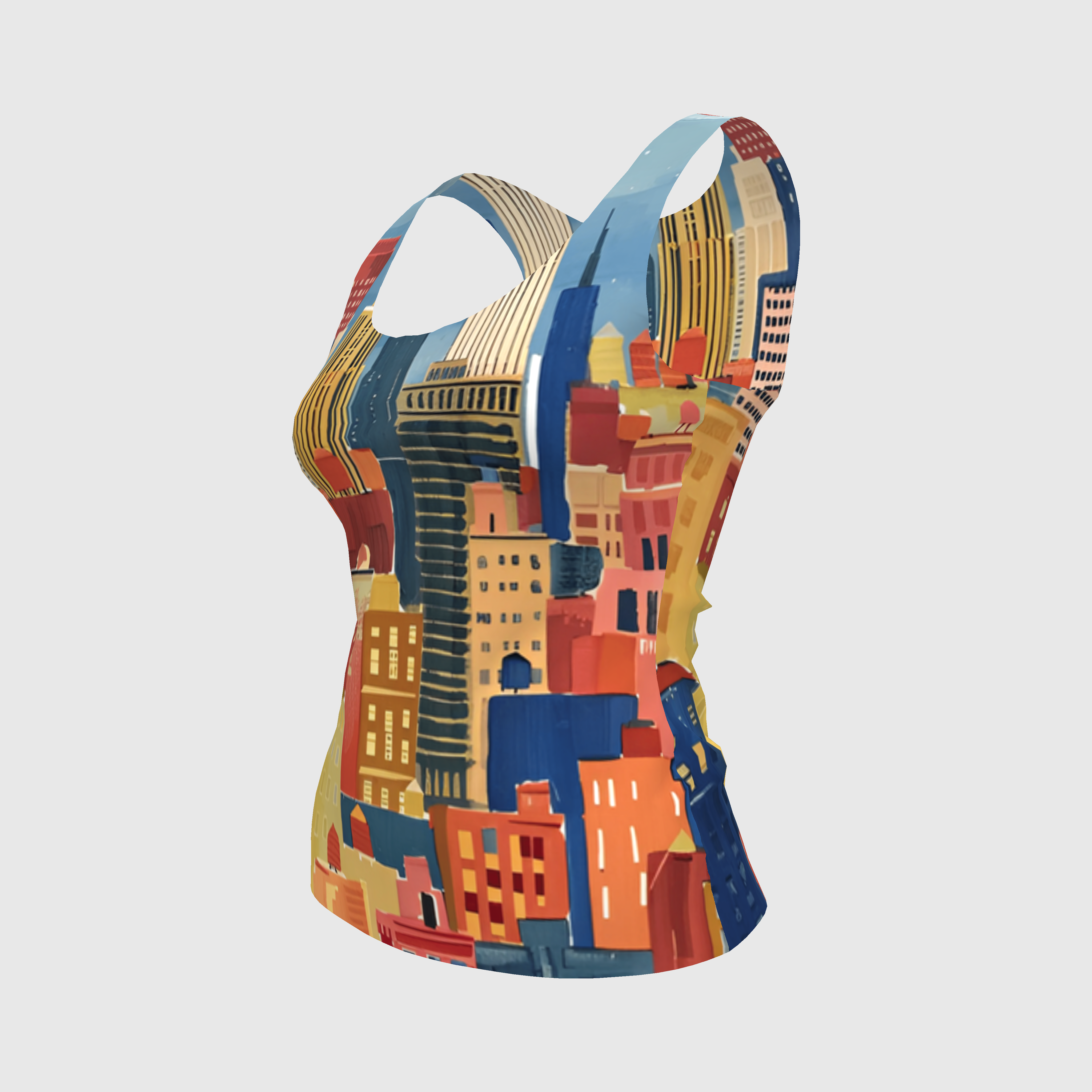The City Print Fitted Tank Top