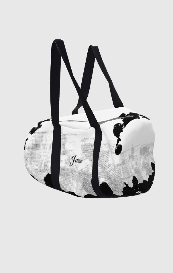 ‘Las vecinas en el Jardín’ Dither Duffle Bag in Black Beauty
