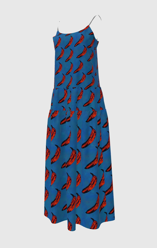 Warhol Platano Blue Maxi Dress