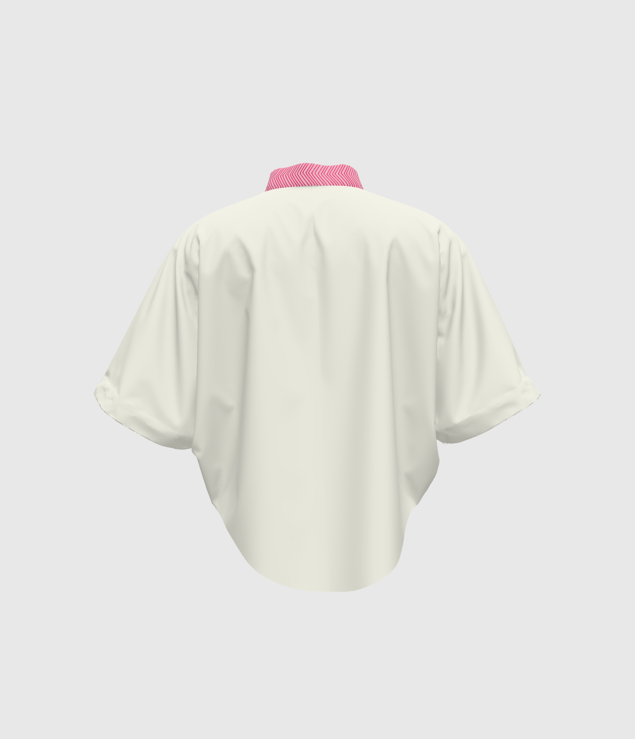 White And Pink Stripes Cropped Kimono Sleeve Blouse