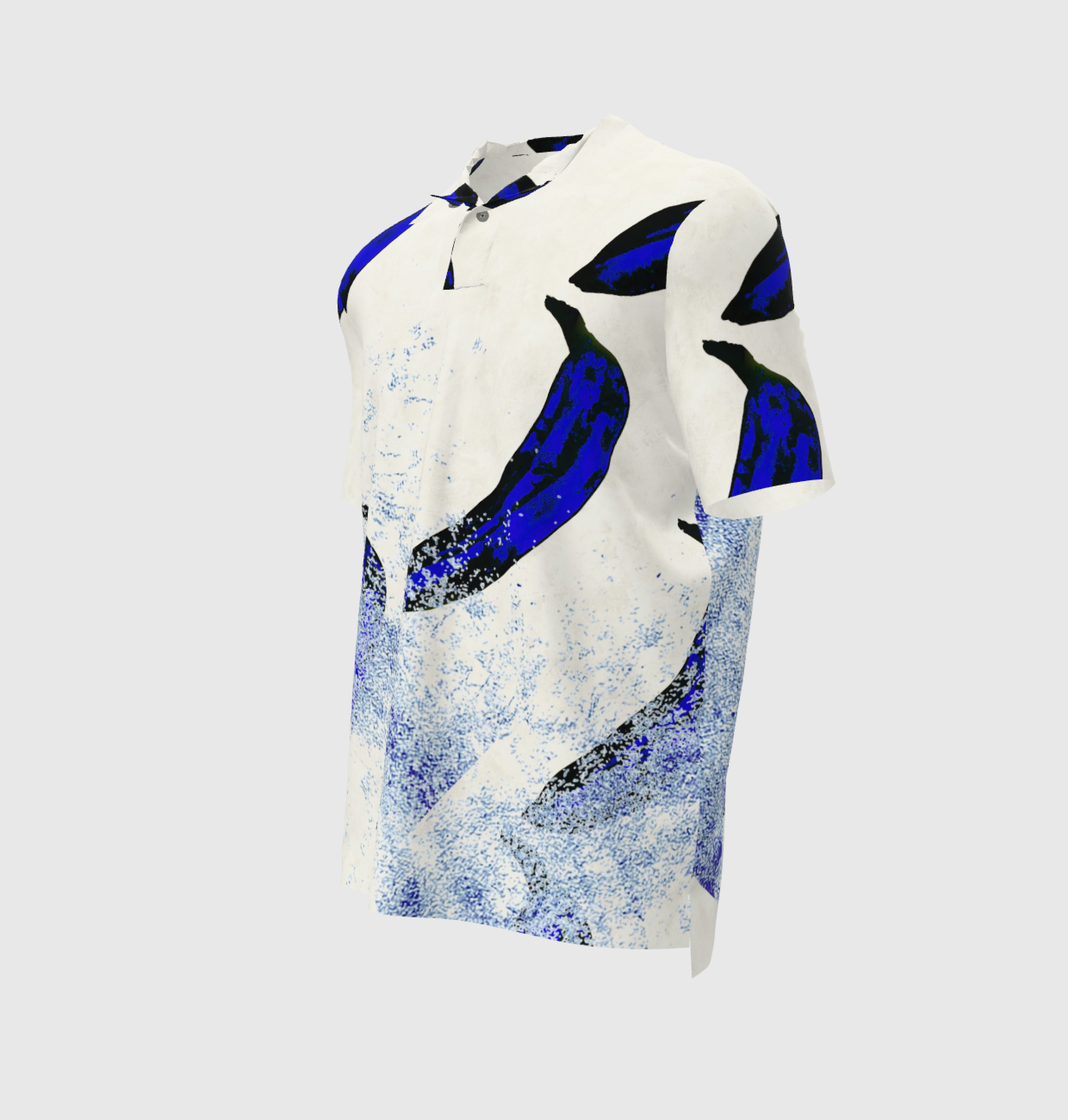 Warhol Blue Splatter Pique Polo