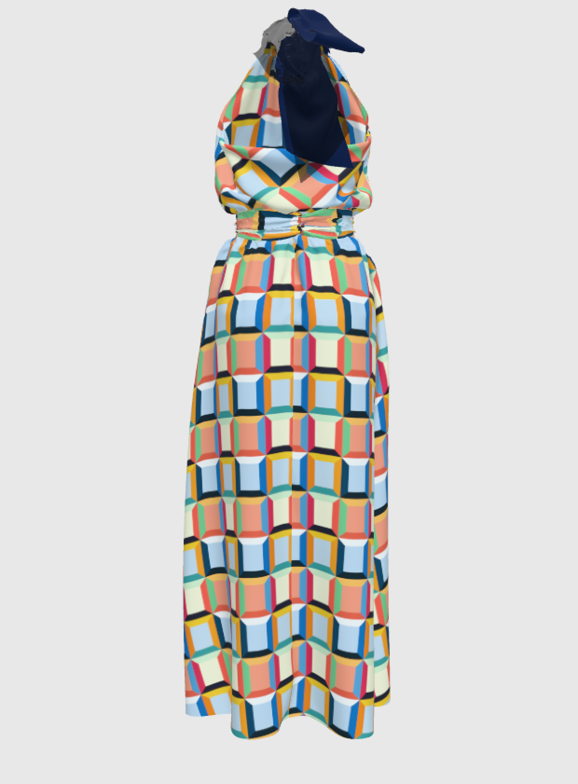 Albania's Satin Charmeuse Tie-Neck Cocktail Dress