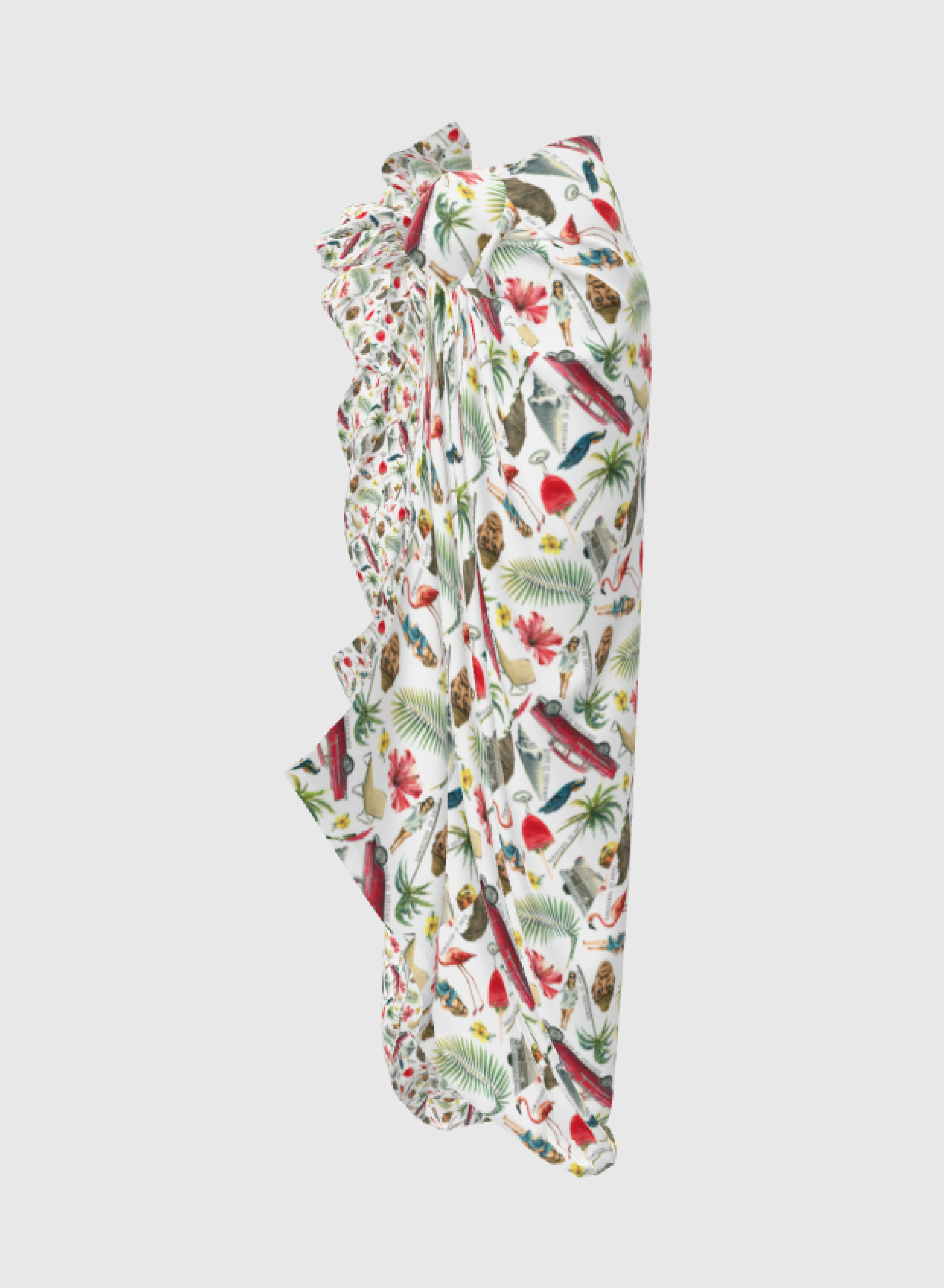 Cheers to Dominicans - Knot Wrap Printed Cover Up Skirt