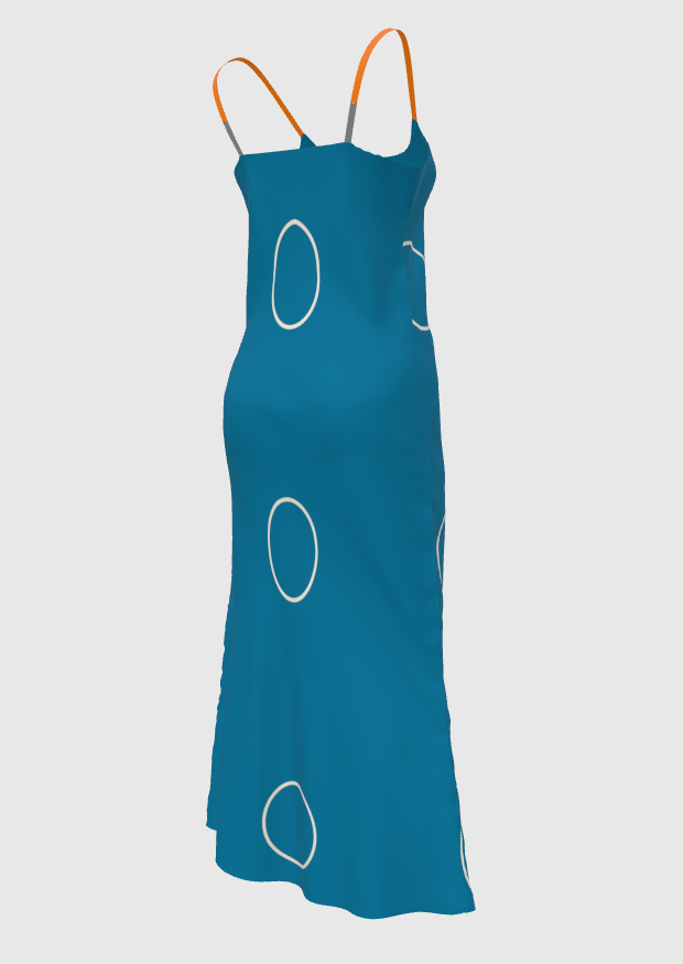 Vegan Silk Strap Maxi Playful Dress