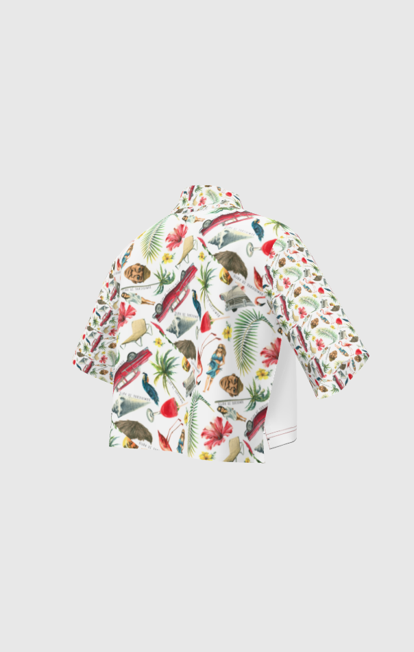 Crop Fashion Print Top - Cheers to Dominicans