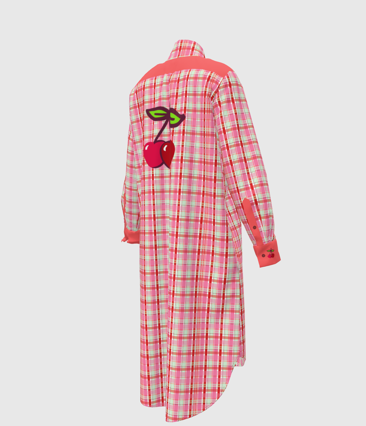 Cherry Soda Plaid Shirt Dress