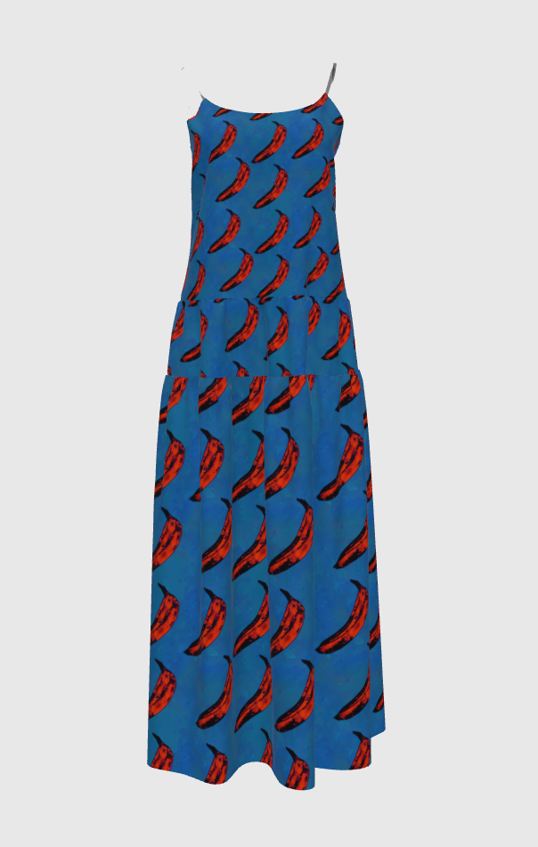 Warhol Platano Blue Maxi Dress