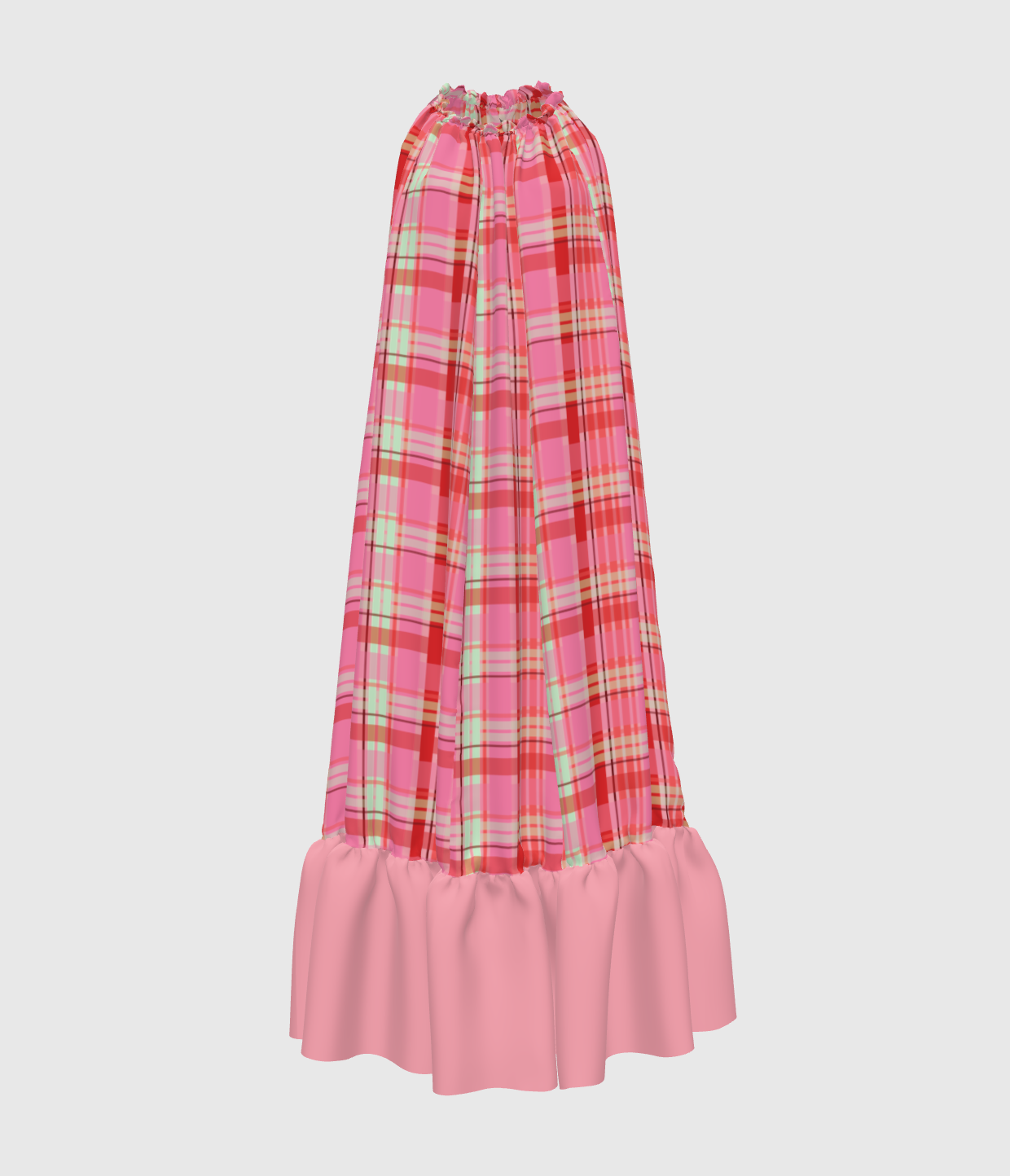 Cherry Soda Plaid Halter Dress