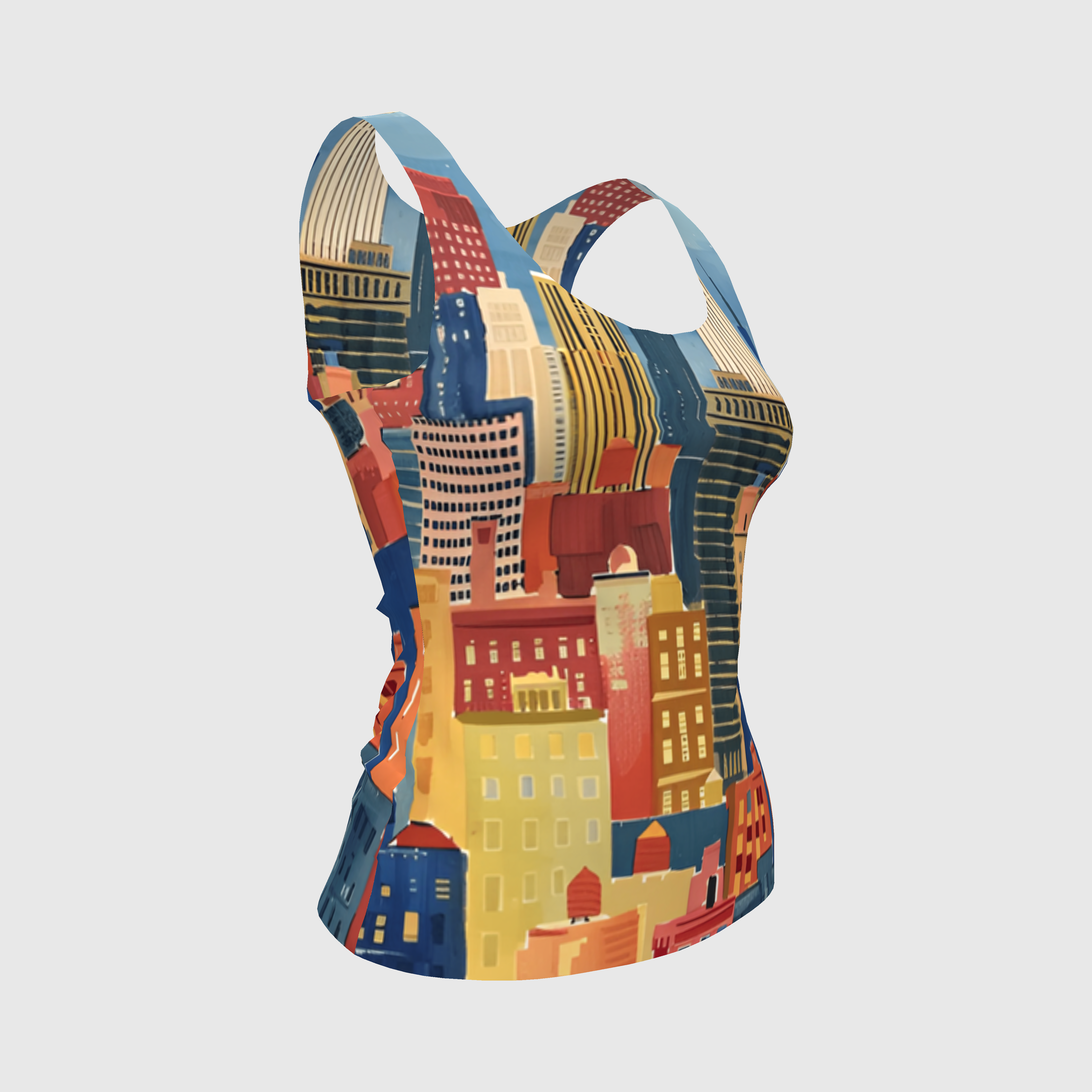 The City Print Fitted Tank Top