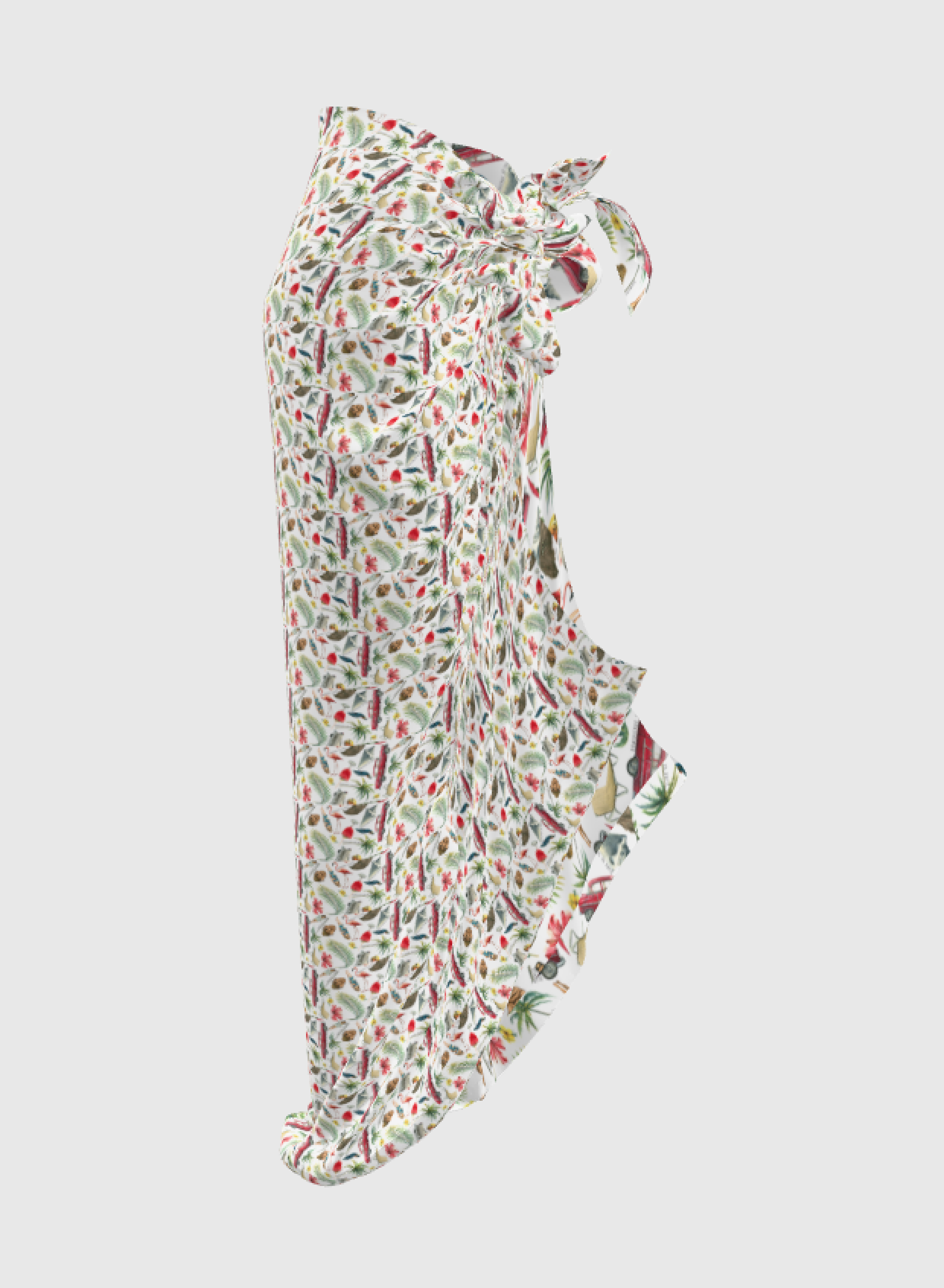 Cheers to Dominicans - Knot Wrap Printed Cover Up Skirt