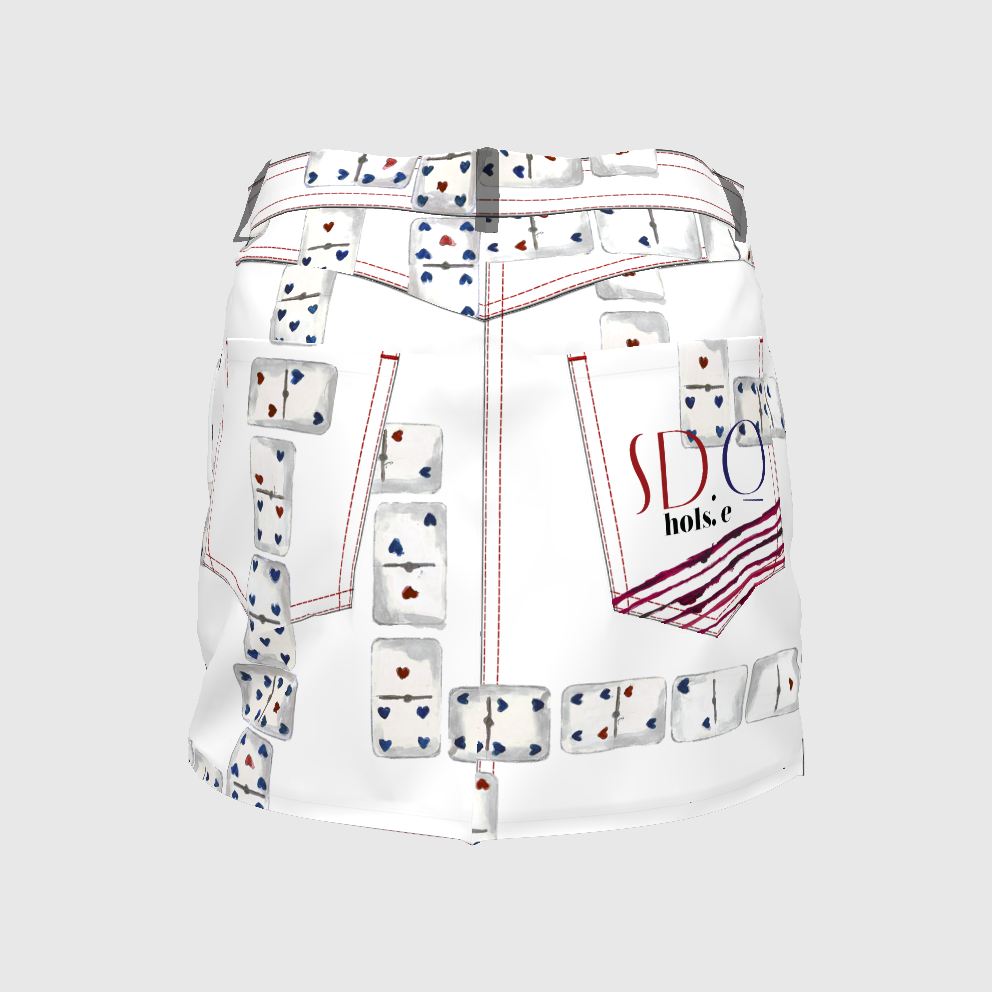 Domino Game Denim Mini Skirt in Stretch Organic Classic Cotton Twill