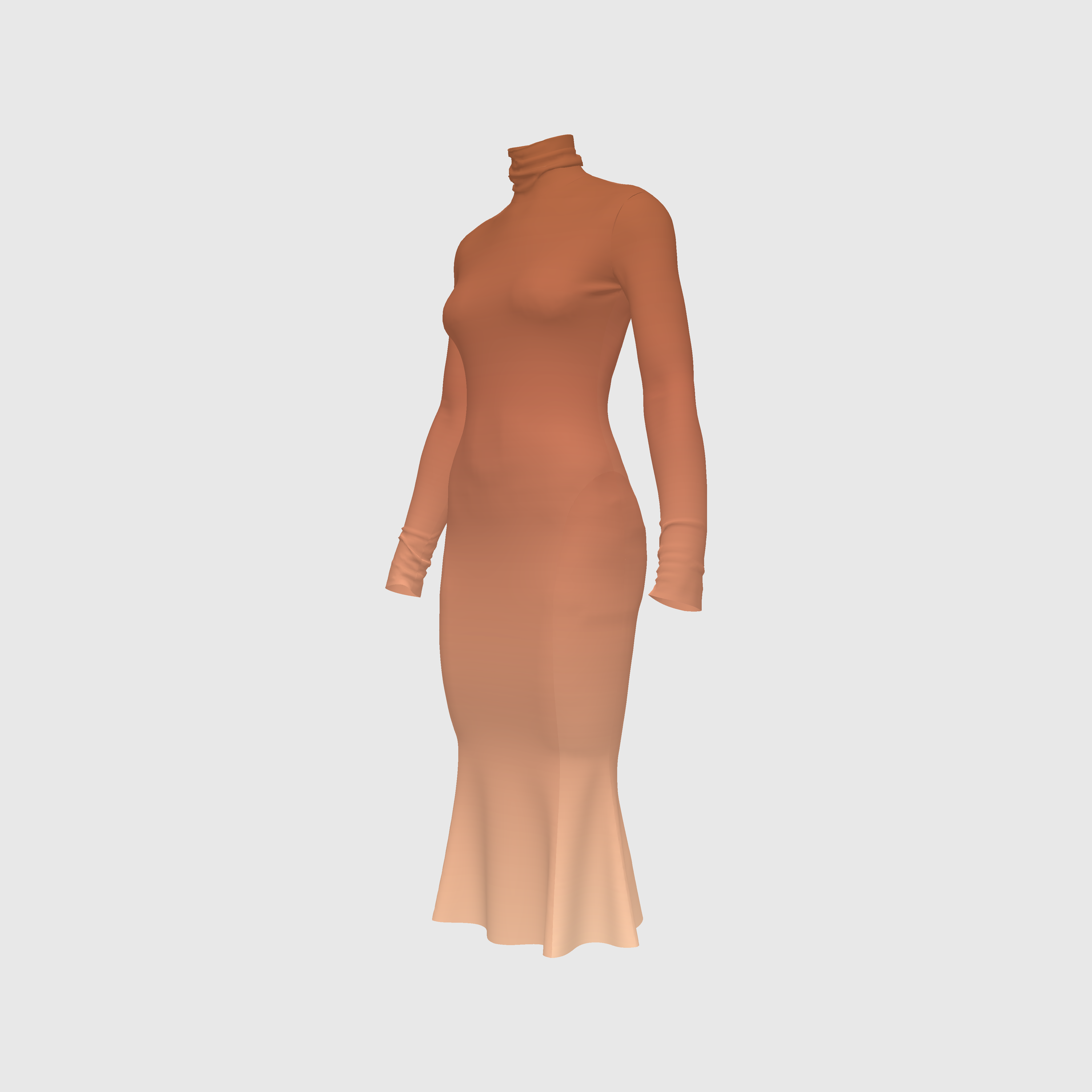 Peach Degraded Turtleneck Body Dress