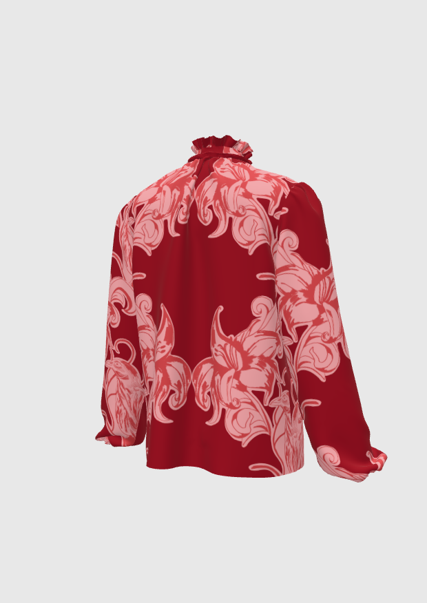 Red Nouveau Boldness Blouse