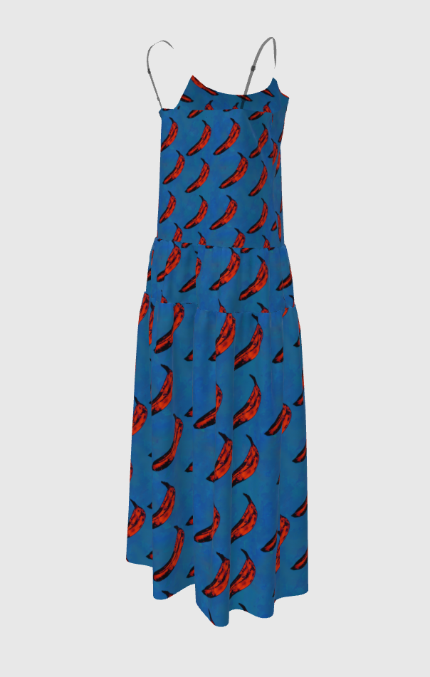 Warhol Platano Blue Maxi Dress