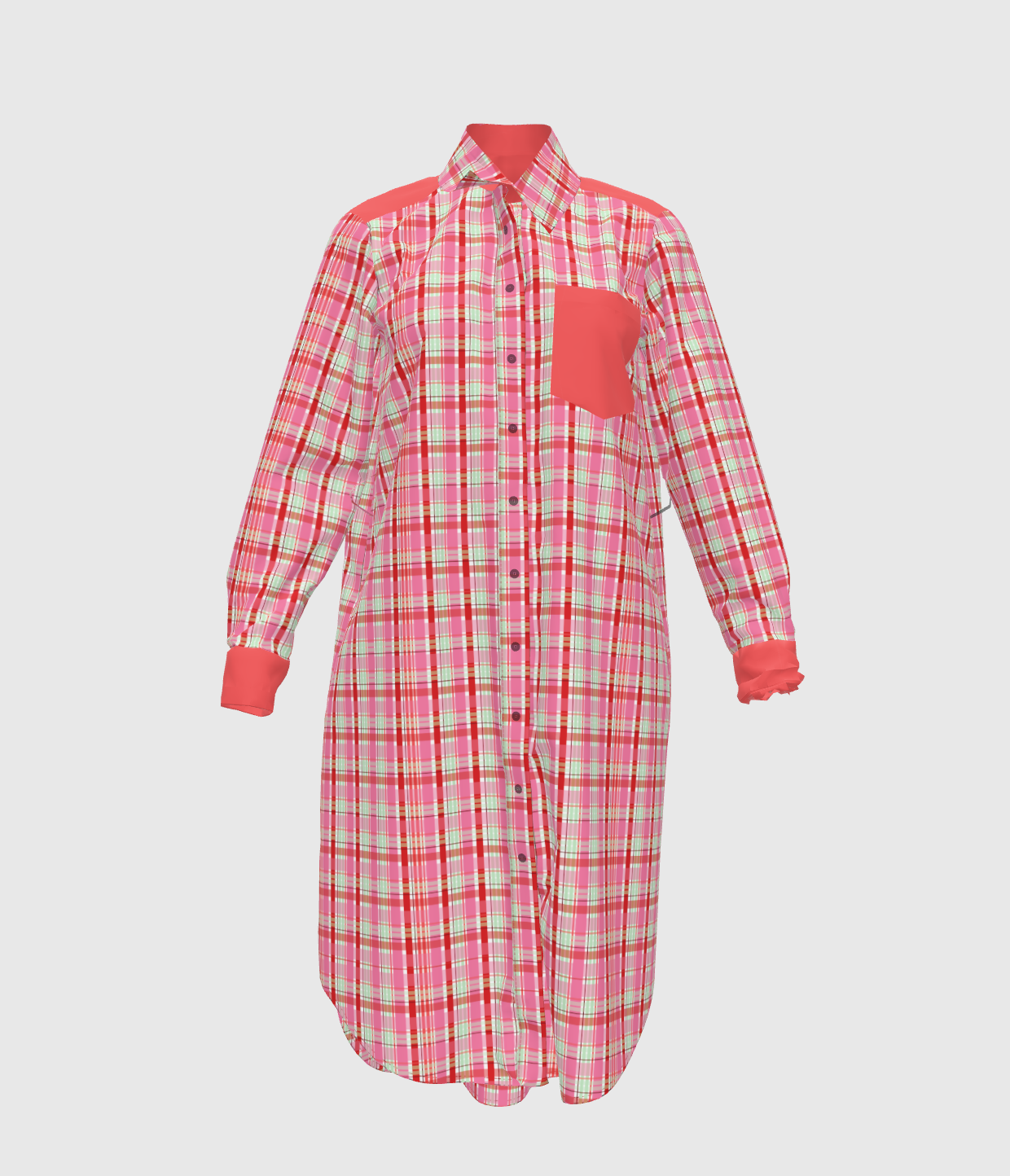 Cherry Soda Plaid Shirt Dress