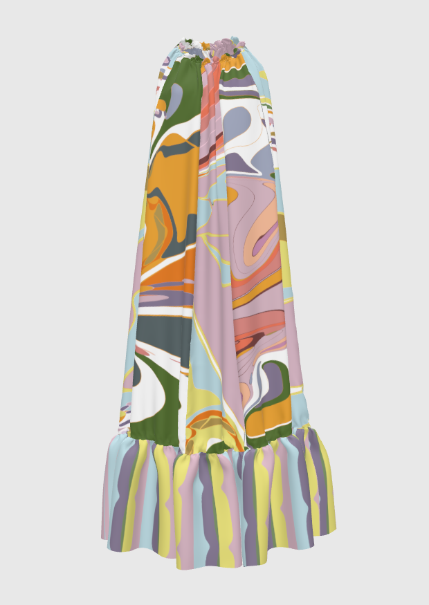 Melted Doodle Maxi Dress