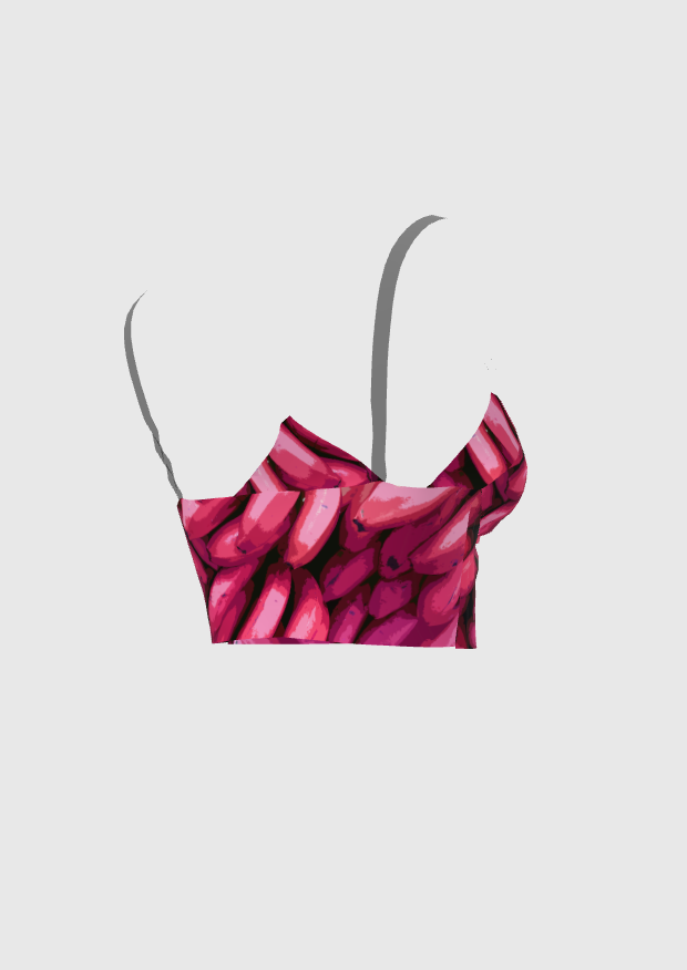 Hot Pink Graphic Platano Bralette