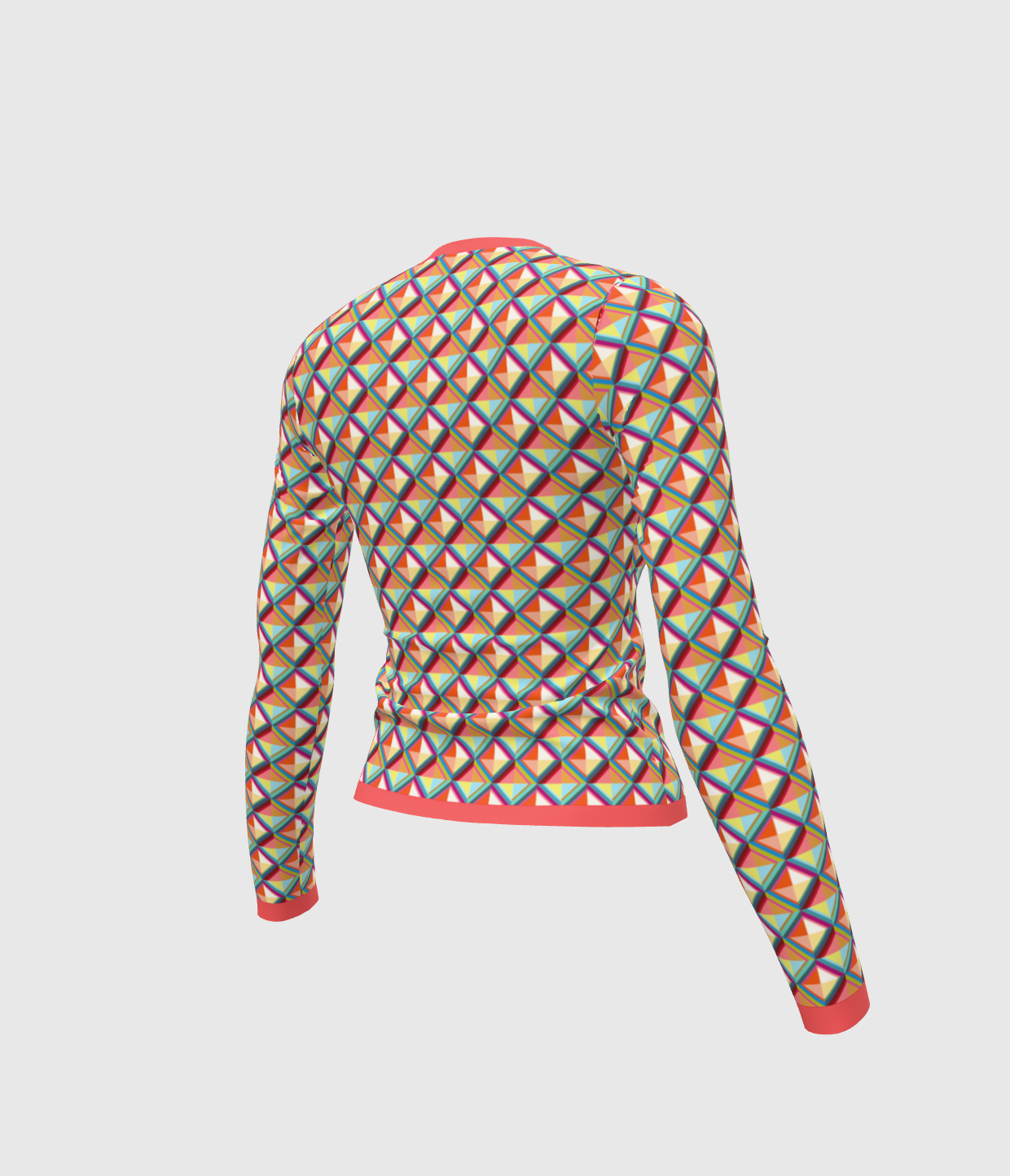 Long Sleeve Triangular Print T-Shirt