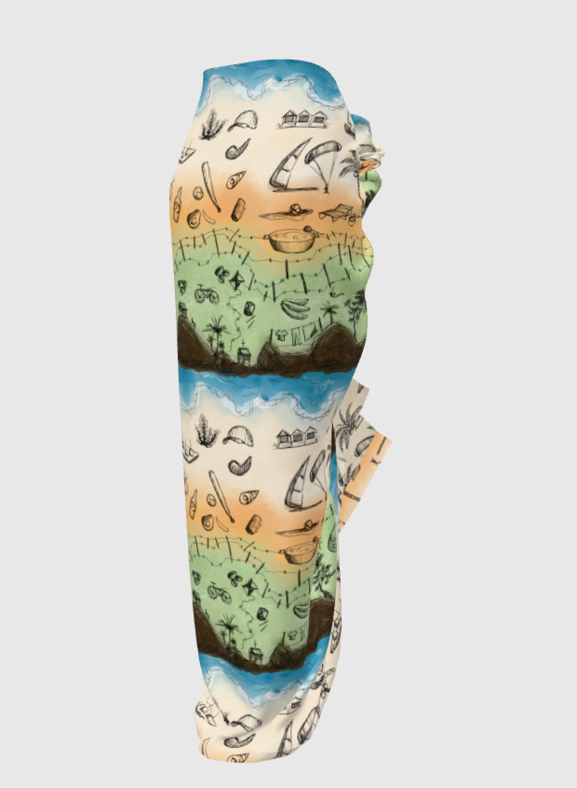 Dominican Cultural Wrapped Sarong Skirt