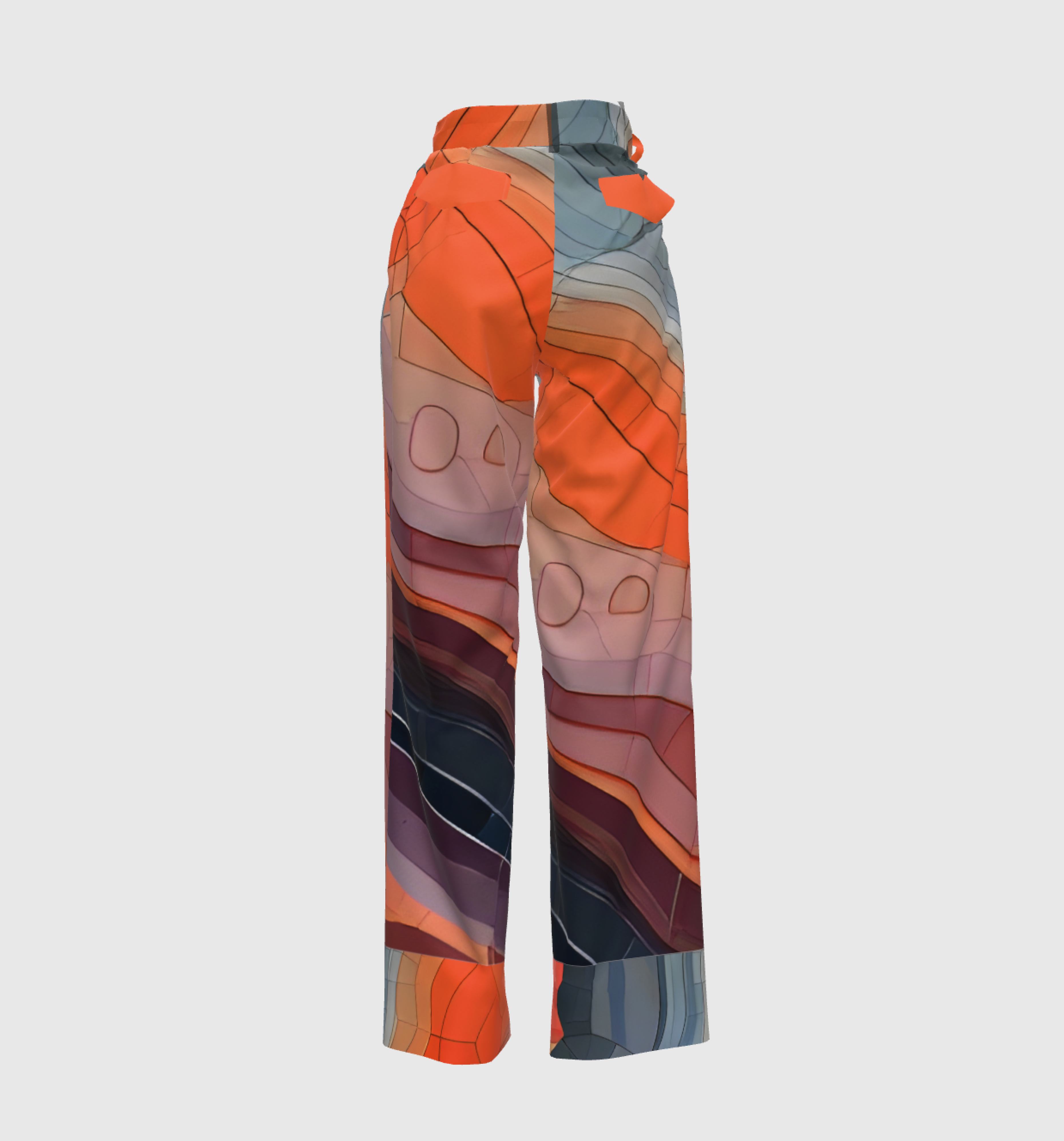 Full Leg Pleated Pant Red SD City Map