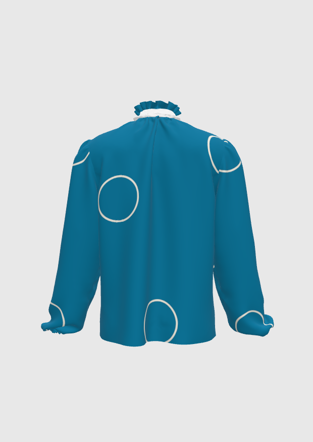 High Neck Long Sleeve Cupro Blouse (Vegan Silk)