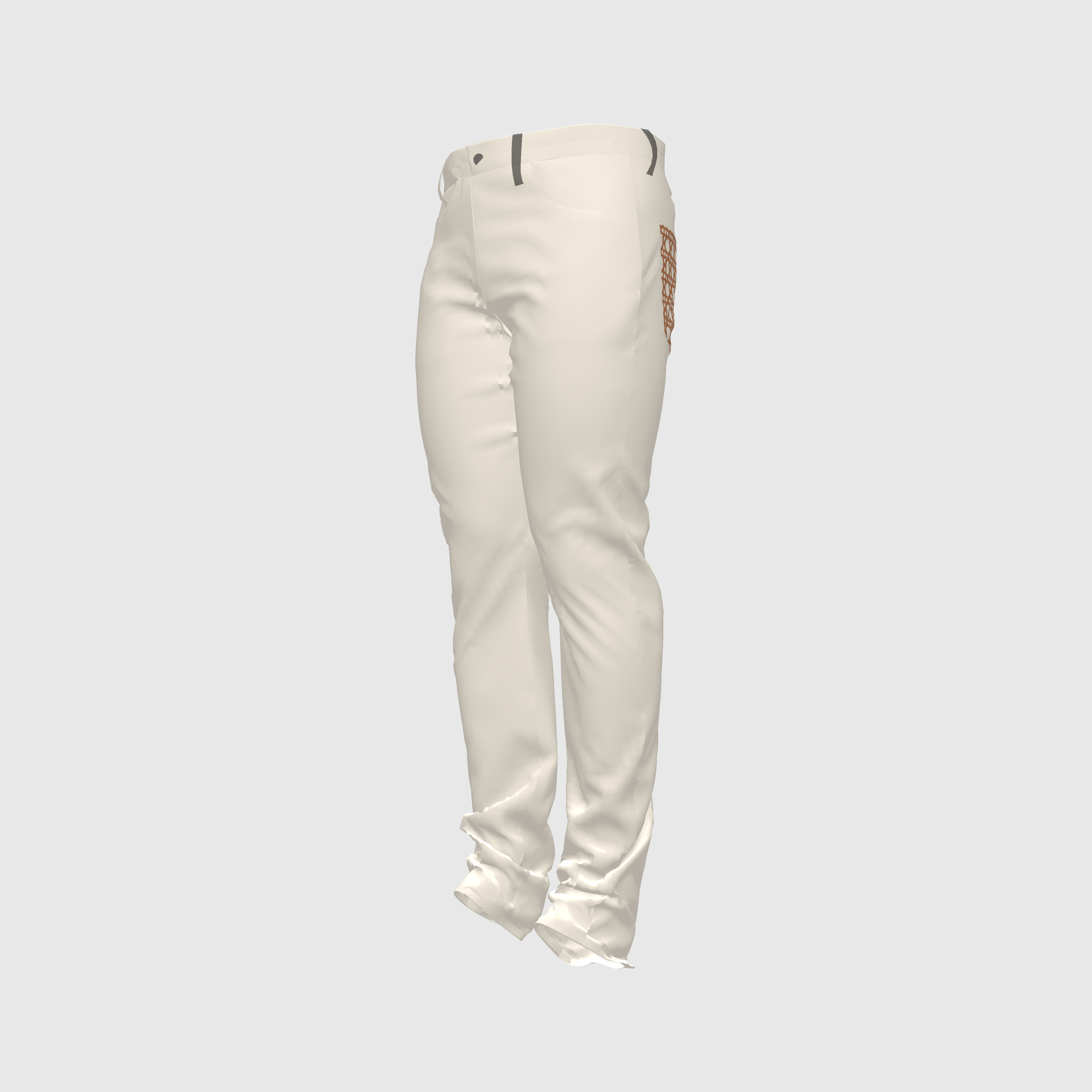 Men's White and Rattan Slim Jeans