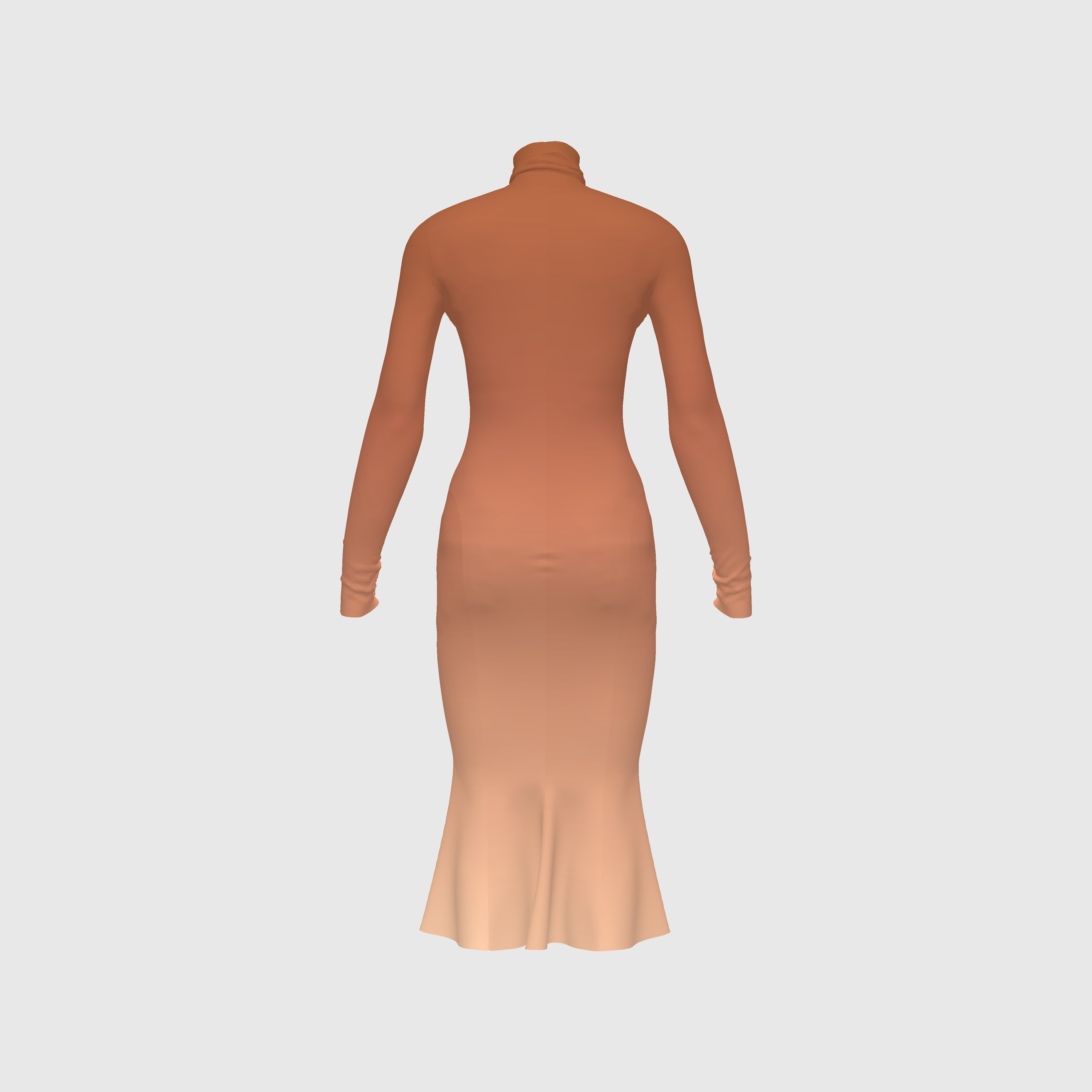 Peach Degraded Turtleneck Body Dress