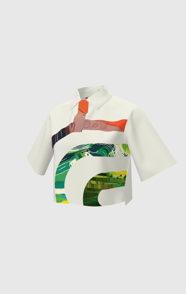 Running Track Rings Crop Polo Shirt
