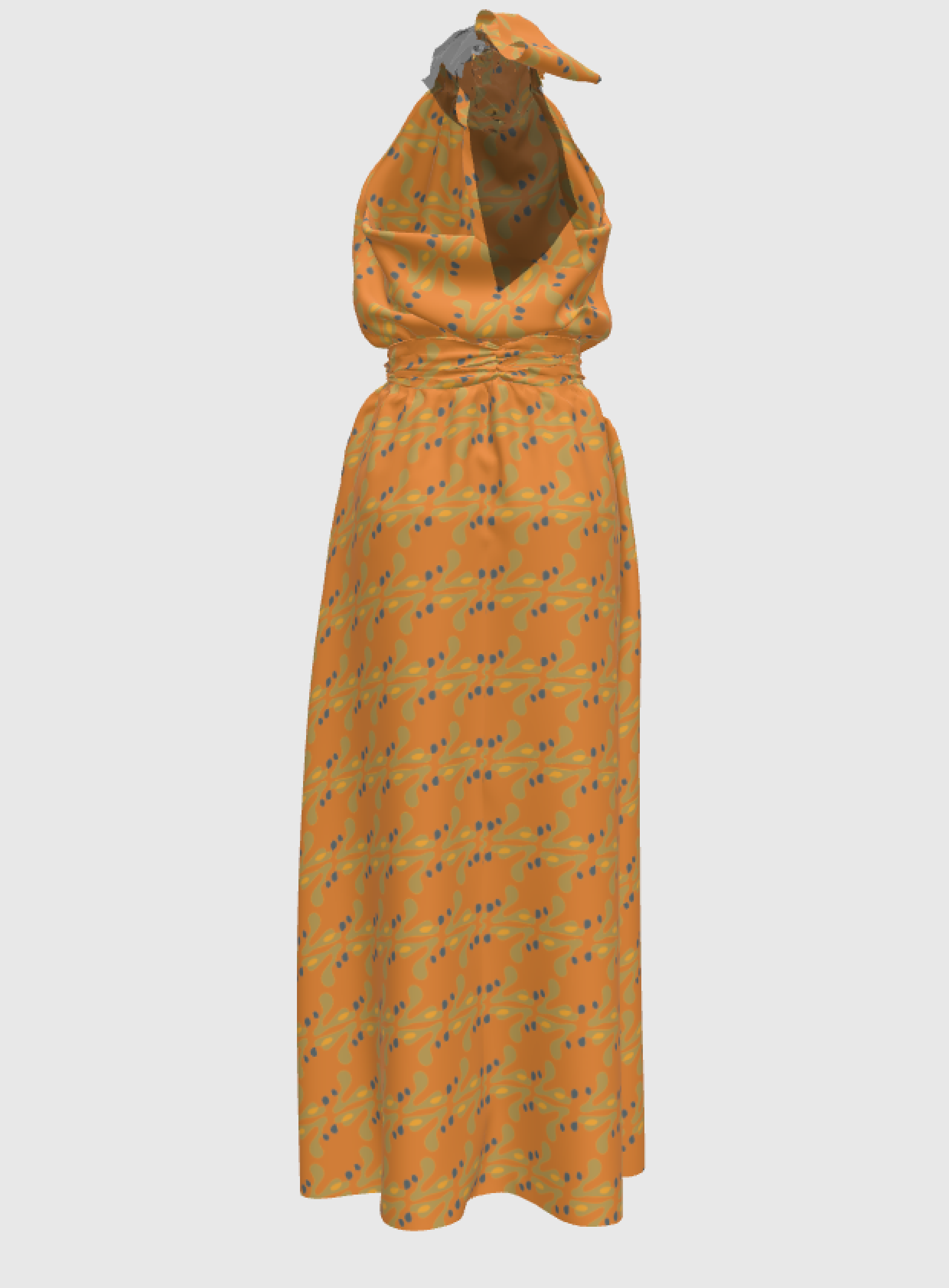 Flower Doodle Halter Maxi Dress