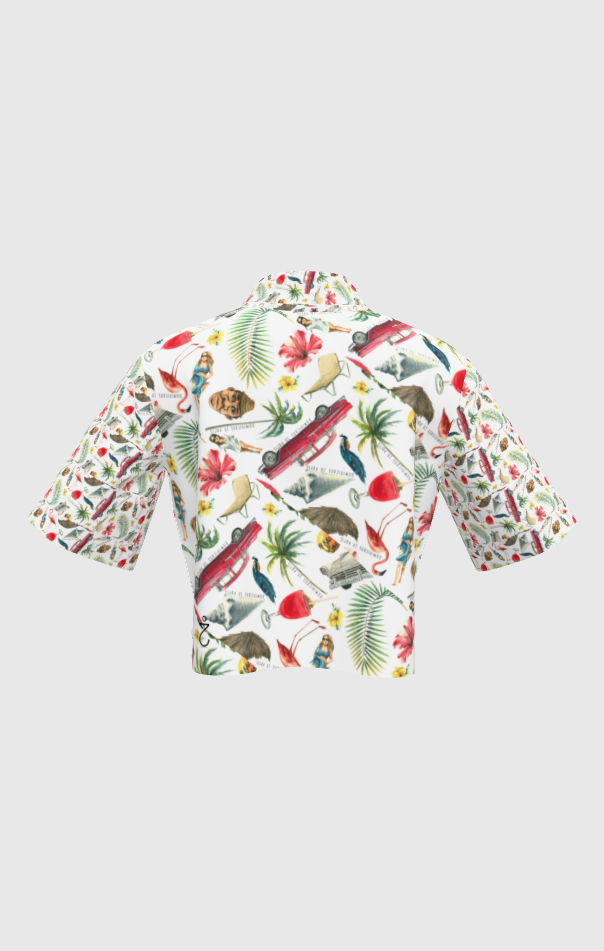 Crop Fashion Print Top - Cheers to Dominicans