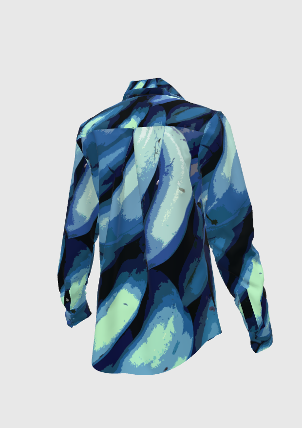 Graphic Blue Platano Blouse