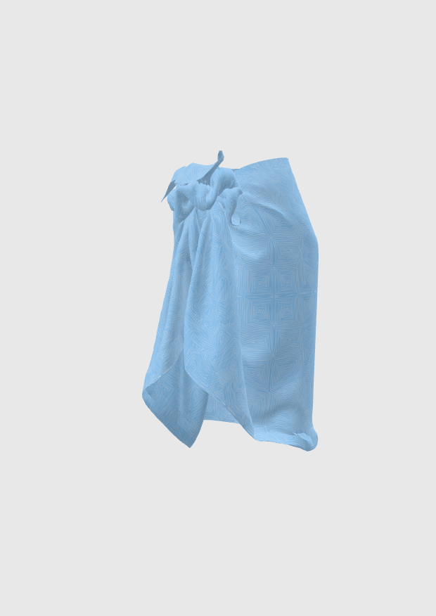 Short Sarong in Larimar Blueprint