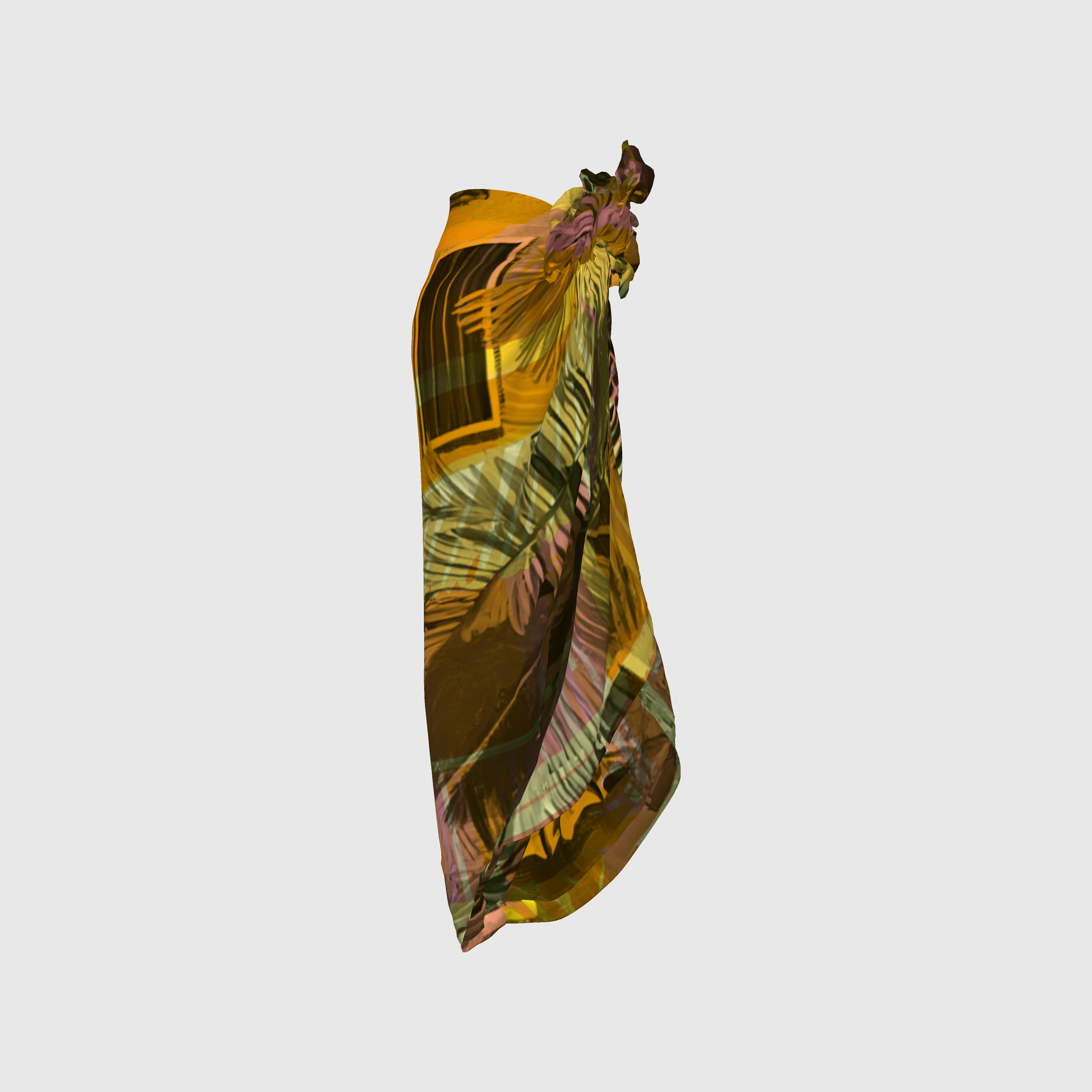 Tropical Orange Print Maxi Sarong