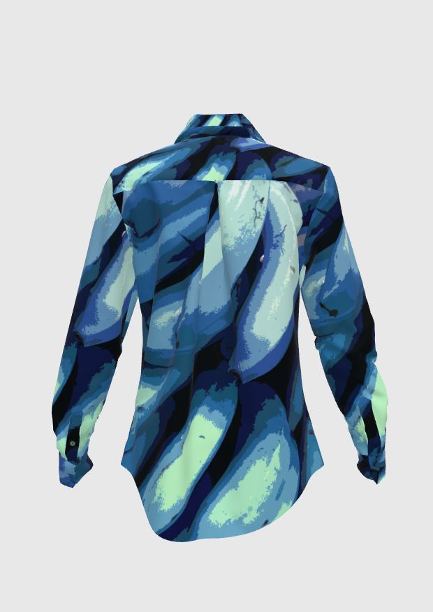 Graphic Blue Platano Blouse