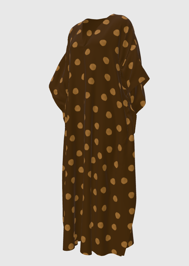 Brown Polka Dots Kaftan