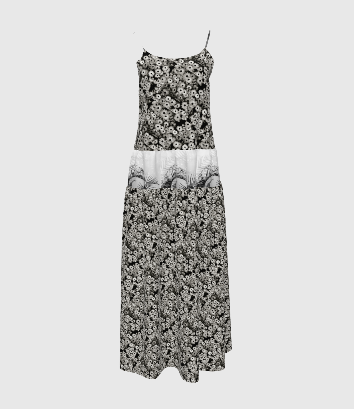 Flower Dress B&W Silk Cotton