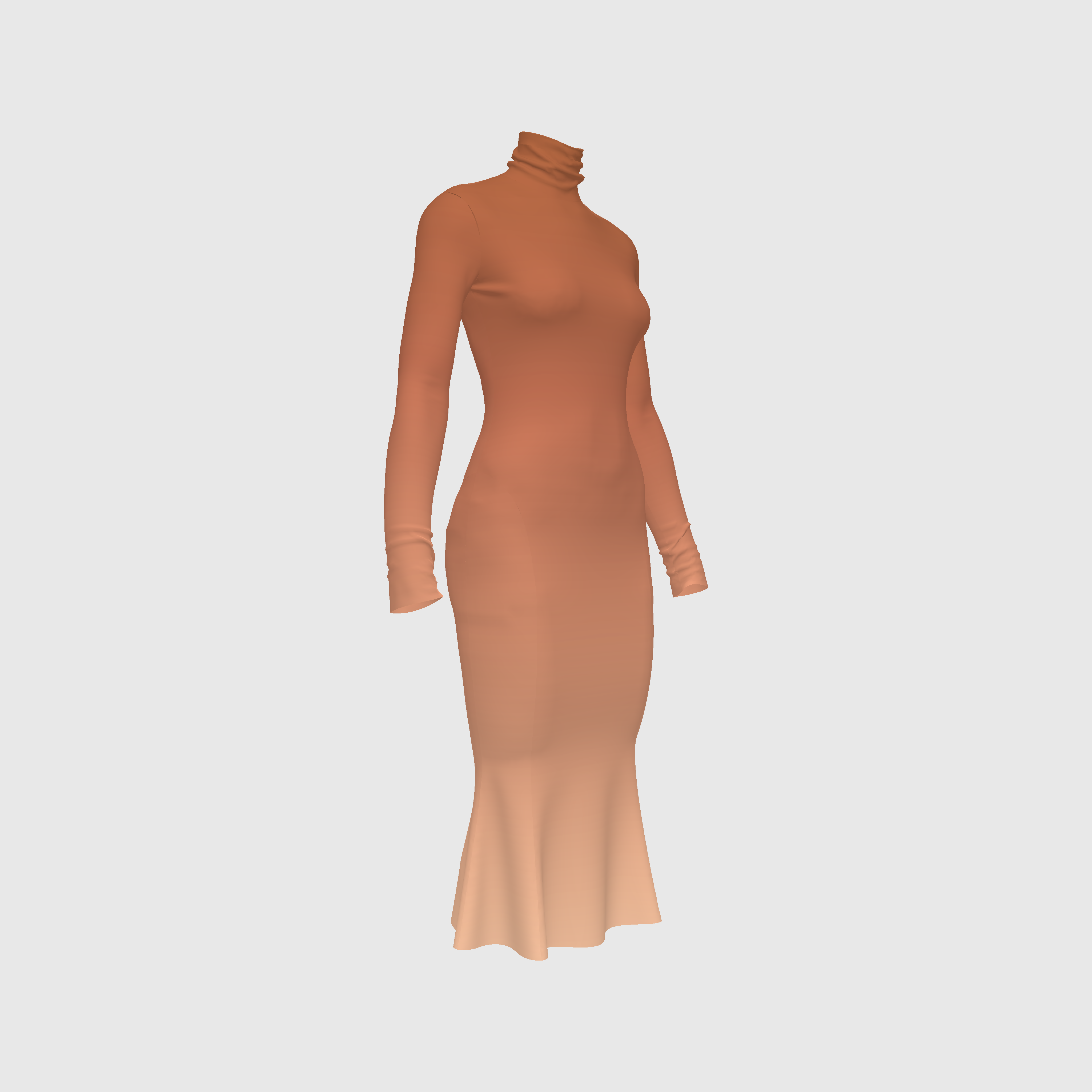 Peach Degraded Turtleneck Body Dress