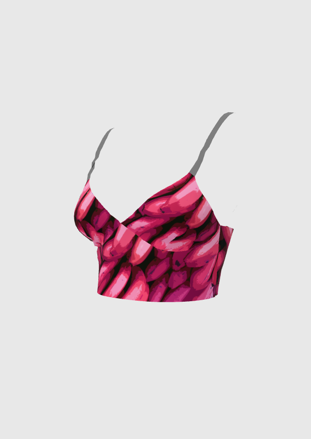 Hot Pink Graphic Platano Bralette