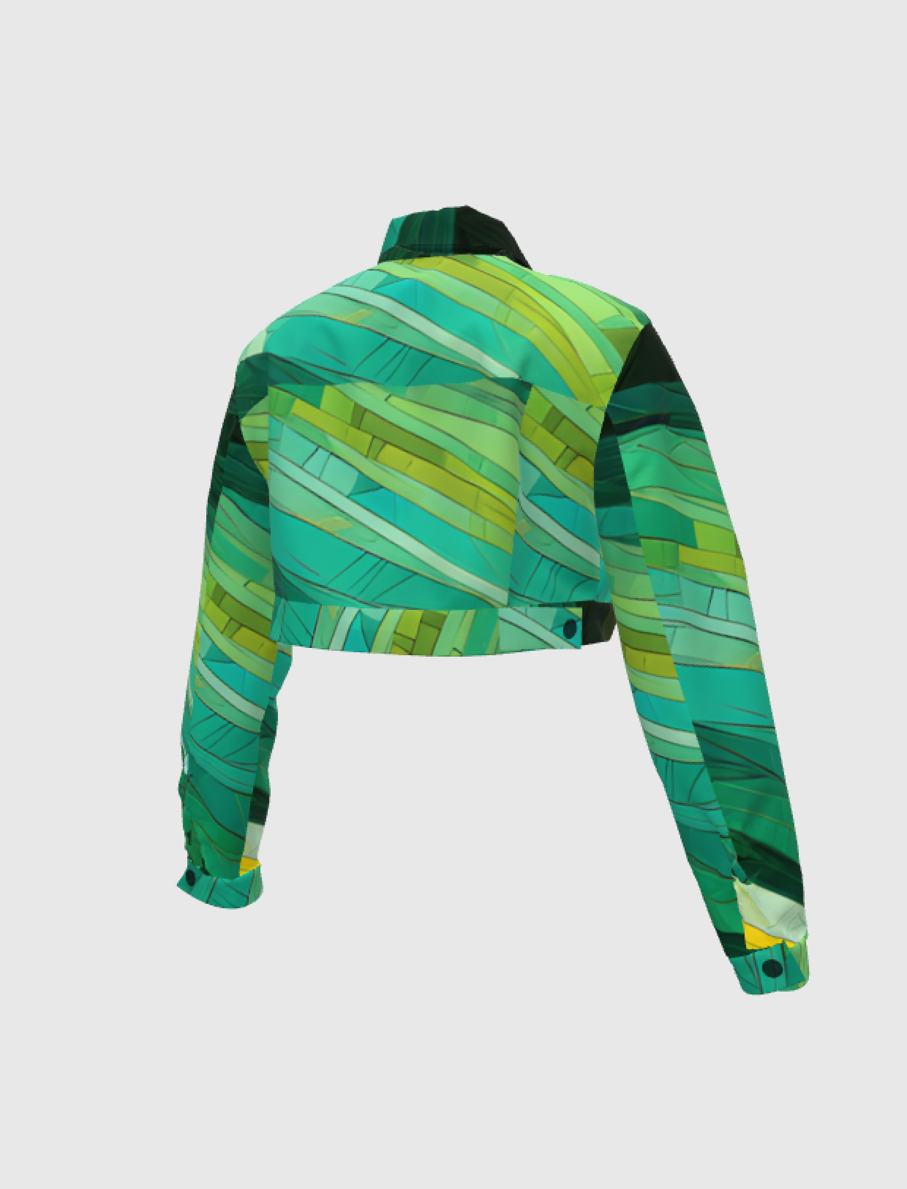 Cane Field All Over Cropped Jean Jacket