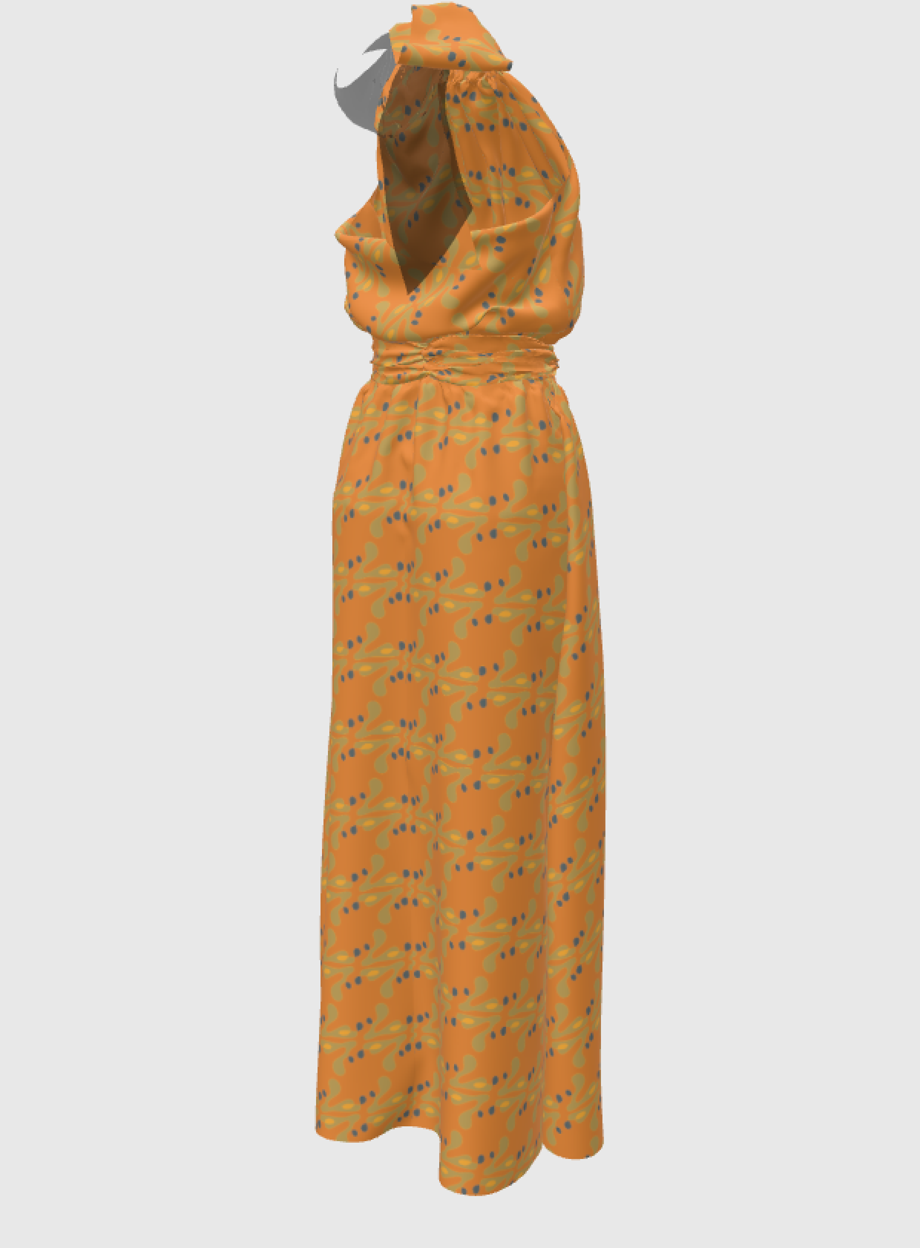 Flower Doodle Halter Maxi Dress