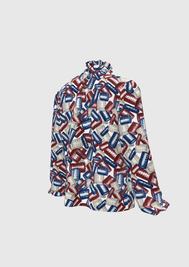 Rolos Silk Ruffle Blouse