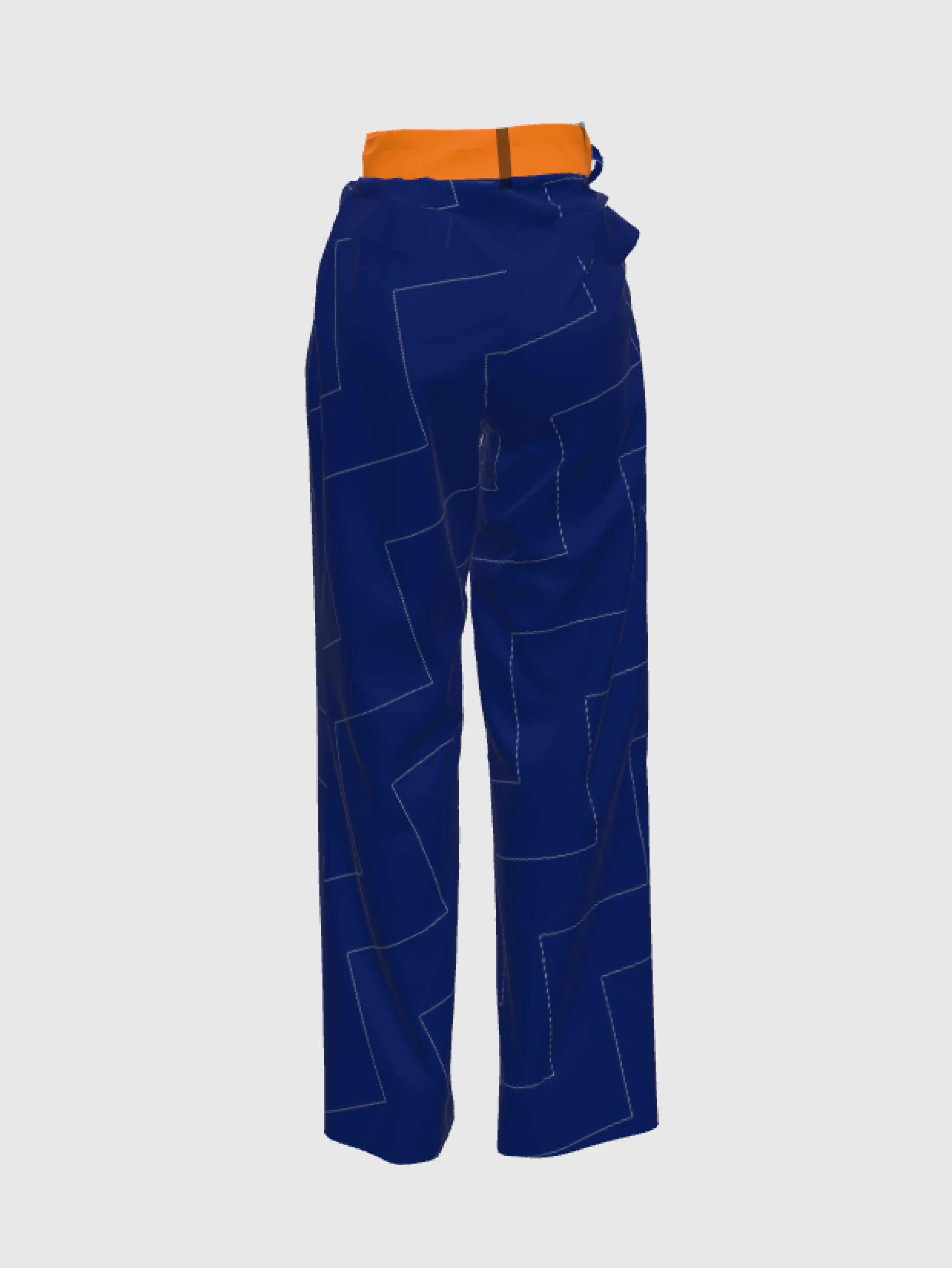 Cupro Pants - Orange & Blueberries Block