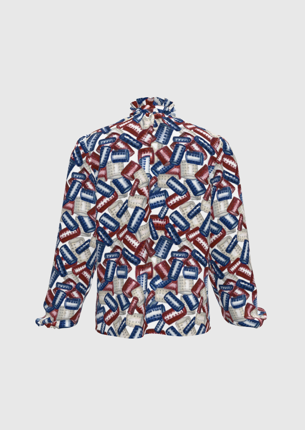 Rolos Silk Ruffle Blouse