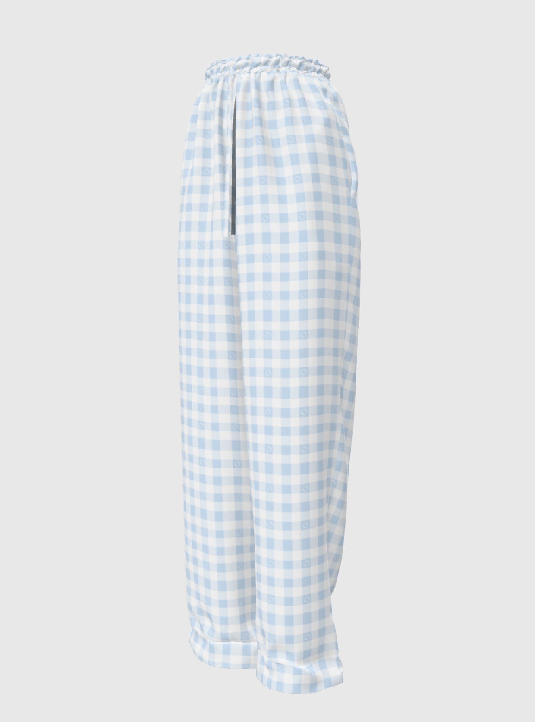 Elastic Blue Gingham Pant