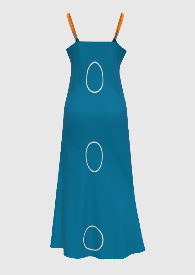 Vegan Silk Strap Maxi Playful Dress