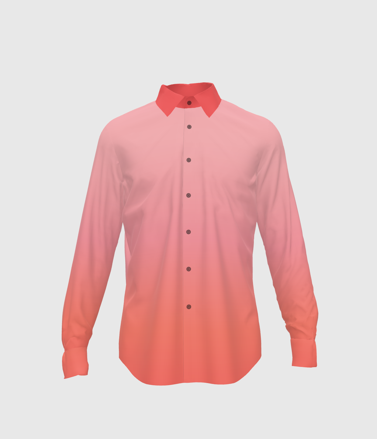 Unisex French Placket Button Up Shirt In Gradient Pink